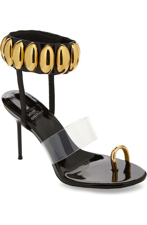 Jeffrey Campbell  Women's Black Patent Gold occasion style Sandals | Jeffrey Campbell in Lebanon
