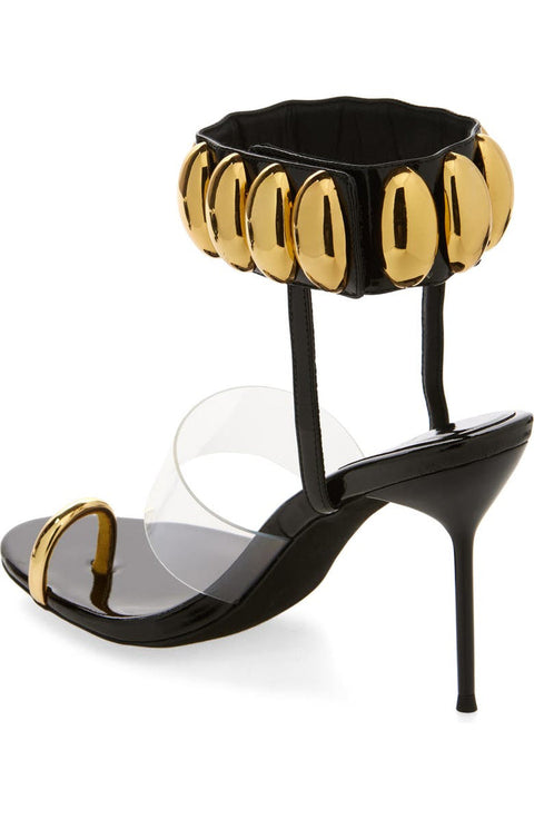 Jeffrey Campbell  Women's Black Patent Gold occasion style Sandals | Jeffrey Campbell in Lebanon