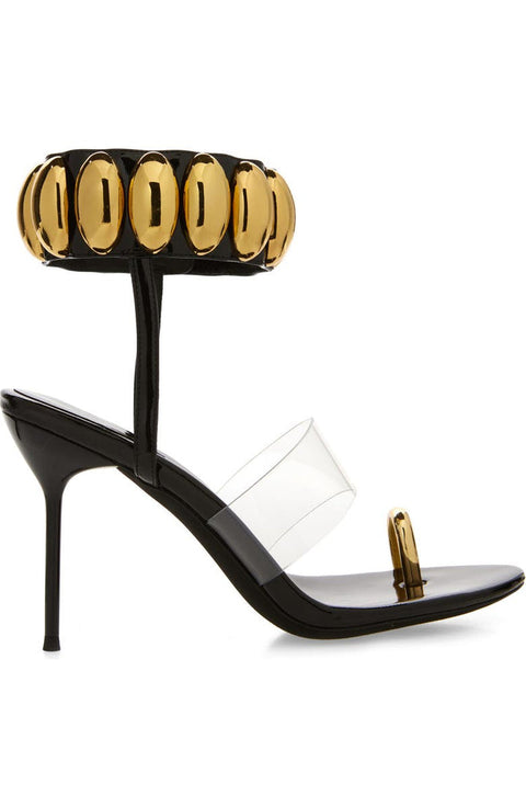 Jeffrey Campbell  Women's Black Patent Gold occasion style Sandals | Jeffrey Campbell in Lebanon