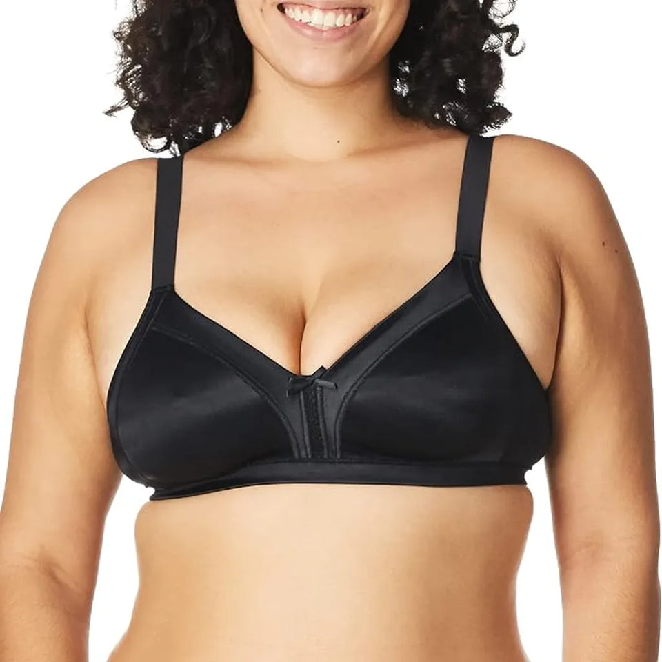 Bali Women's Black Double Support Wireless Soft Touch with Cool Comfort Bra