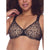 Olga Women's Black Sheer Leaves Minimizer Bra