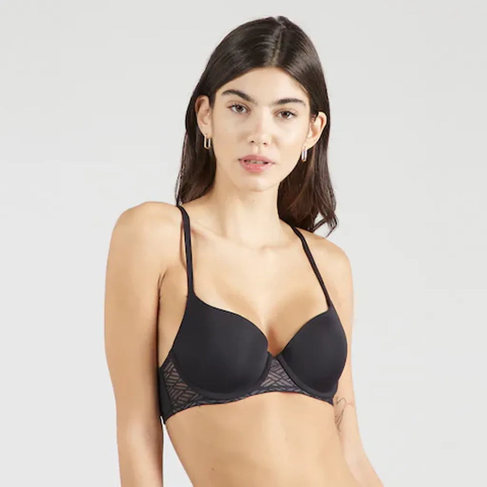 Dorina Women's Black Geometric Lace Detailing Along The Under Band Bra