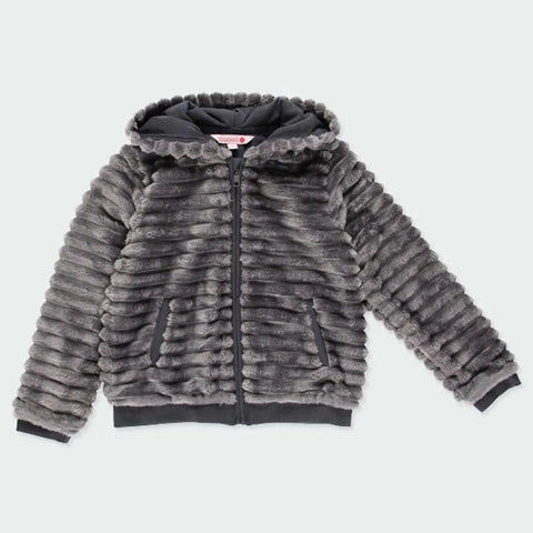 Boboli Girl's Grey Fur Jacket | Boboli in Lebanon