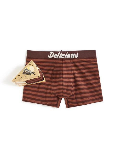 Celio Men's Brown Striped Boxer | Celio In Lebanon
