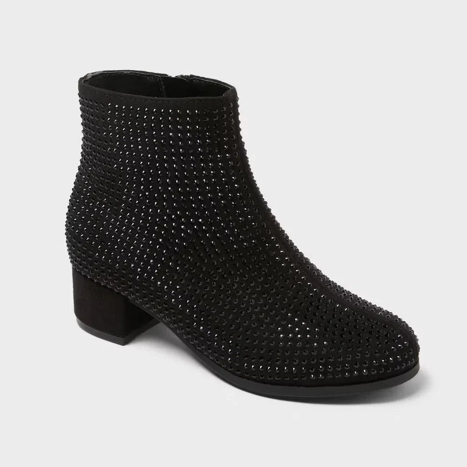 Art Class Girl's Black Gita All-Over Sparkling Rhinestone Boots