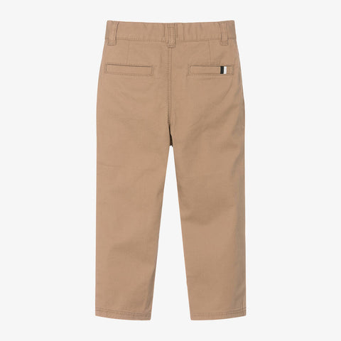 Boss Boy's Dark Beige Cotton Chino Trousers  | Boss in Lebanon