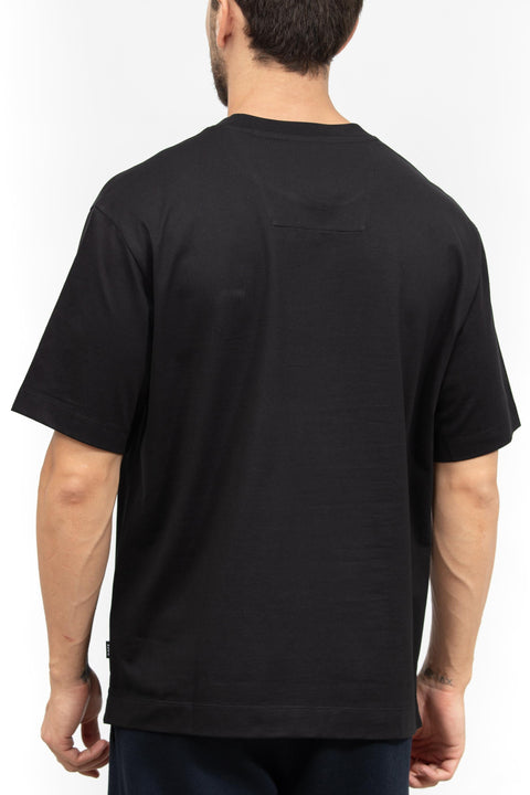 Boss Men's Black Logo-Embroidered T-Shirt | Boss In Lebanon