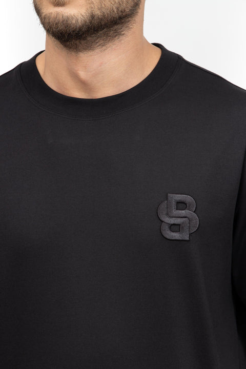 Boss Men's Black Logo-Embroidered T-Shirt | Boss In Lebanon
