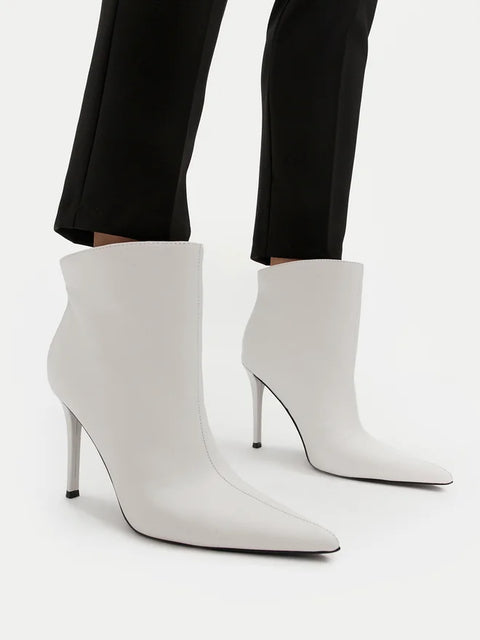 Steve Madden Women's White Leather Sentinel Heeled Boot |Steve Madden In Lebanon