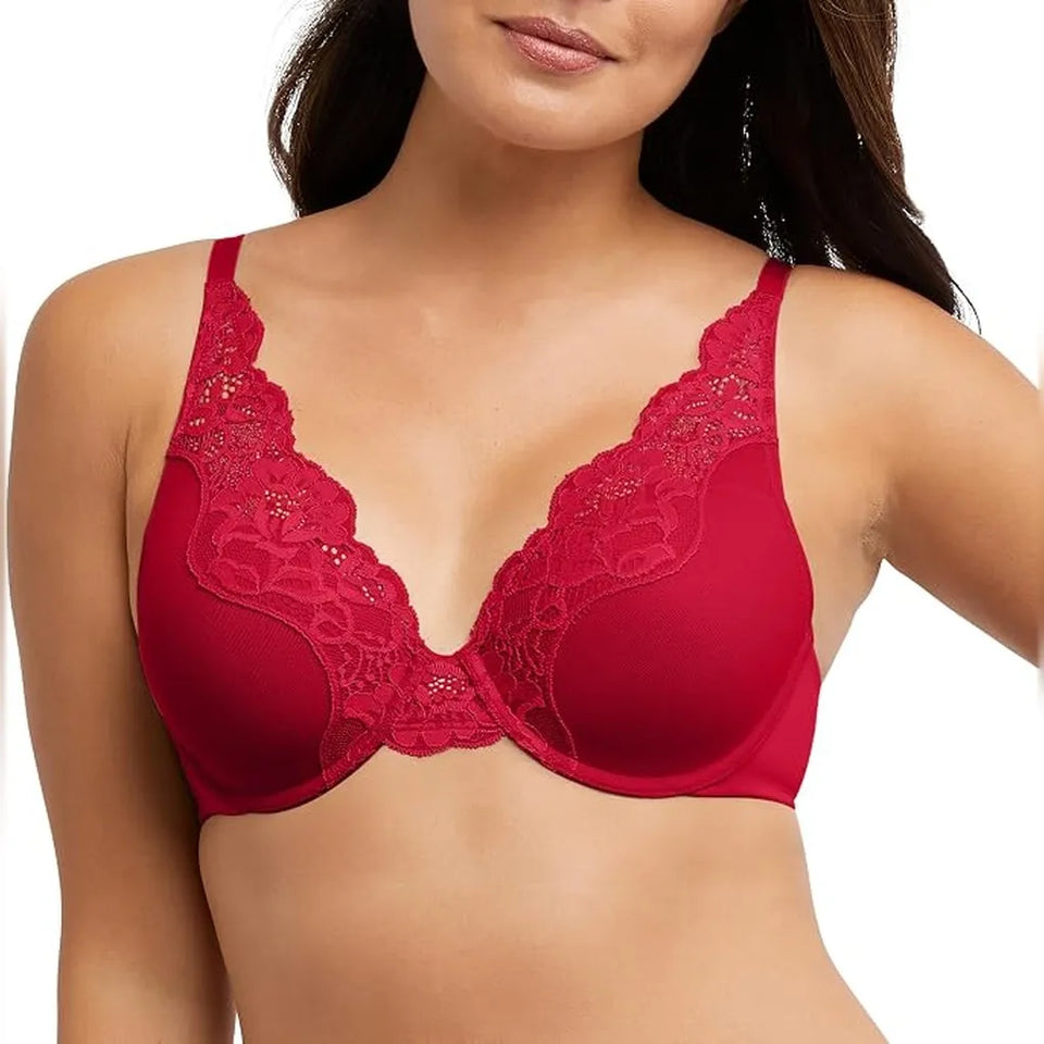 Bali Women's Burgundy Comfort Stretch Full-Coverage Convertible Bra