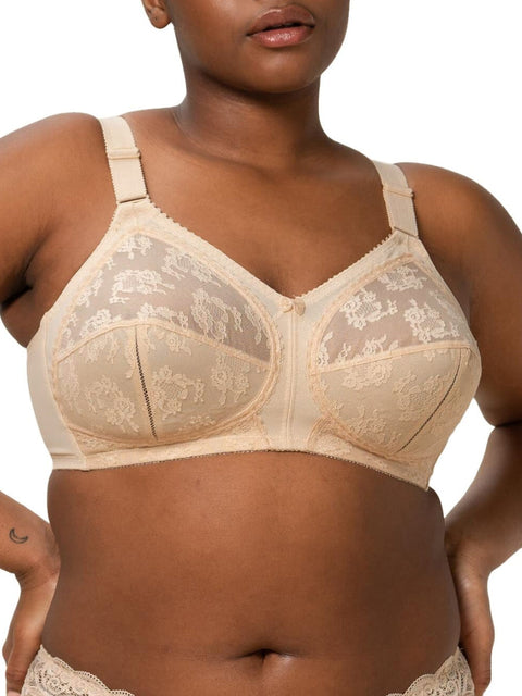 Demar Women's Tan Lace Floral Classic Bra | Demar In Lebanon