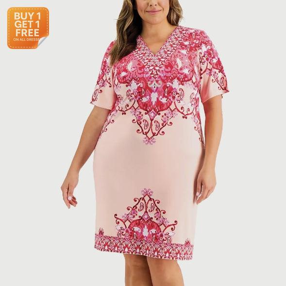 ASTR the Label Women's Pink Multicolor Floral Short  Dress|ASTR the Label In Lebanon