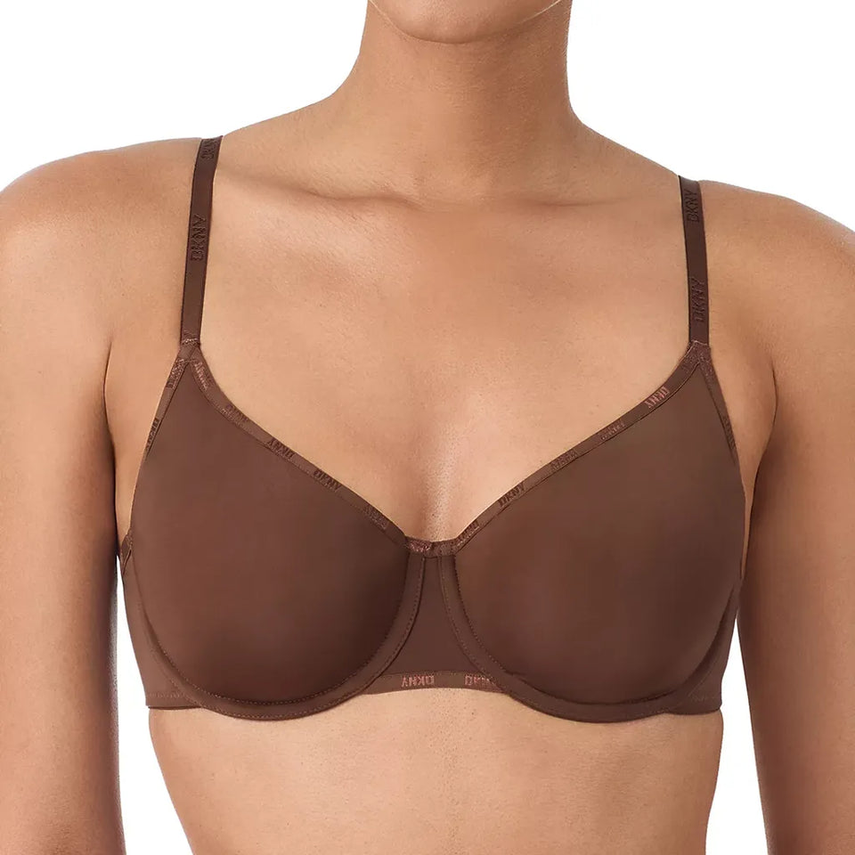 DKNY Women's Brown Micro Unlined Demi Bra