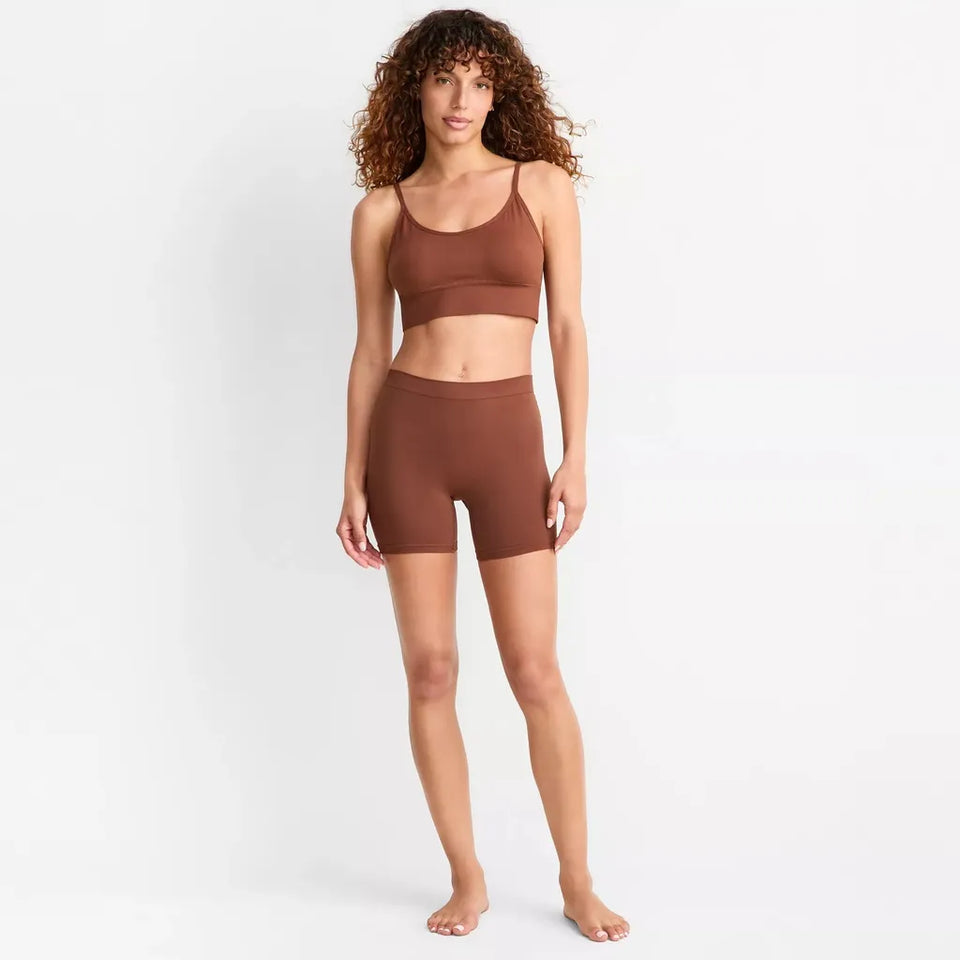 State Of Day Women's Brown Seamless Slip Shapewear