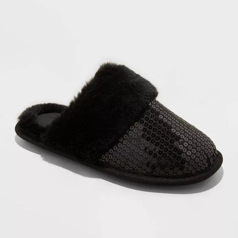 Auden Women's Black Rae Sequin Scuff Slippers| Auden In Lebanon