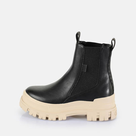 Buffalo Women's Black/Beige Aspha Chelsea Mid Boots | Buffalo in Lebanon