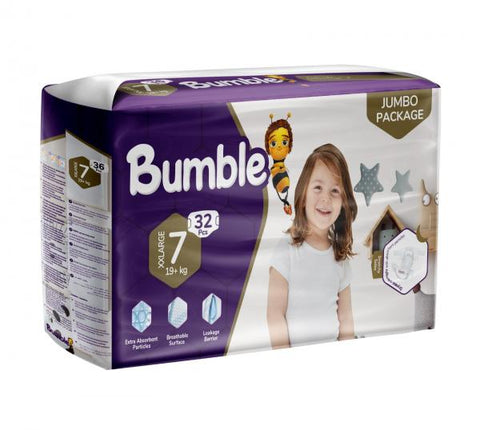Bumble Diapers Jumbo Paket XXLarge Size:7 (19+kg) 32Pcs | Bumble In Lebanon