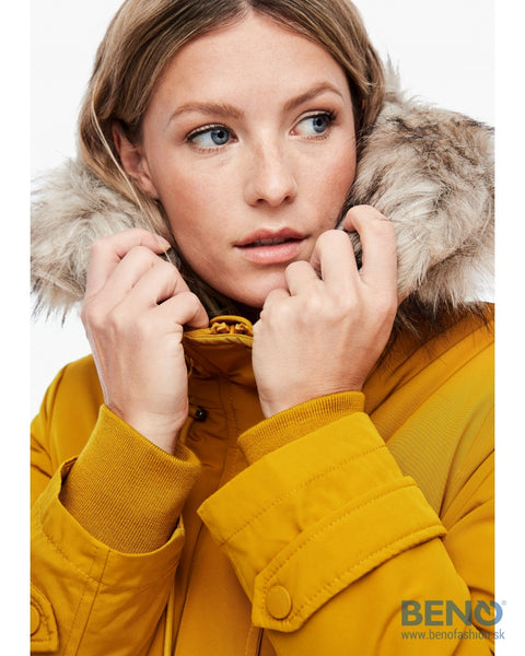 S.Oliver Women's Yellow Mustard Hooded Jacket|S.Oliver In Lebanon