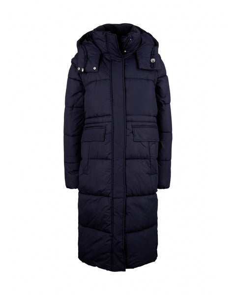 Tom Tailor Women's Navy Hooded Long Puffer Coat |Tom Tailor In Lebanon