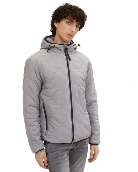 Tom Tailor Men's Gray Quilted Puffer Jacket |Tom Tailor In Lebanon