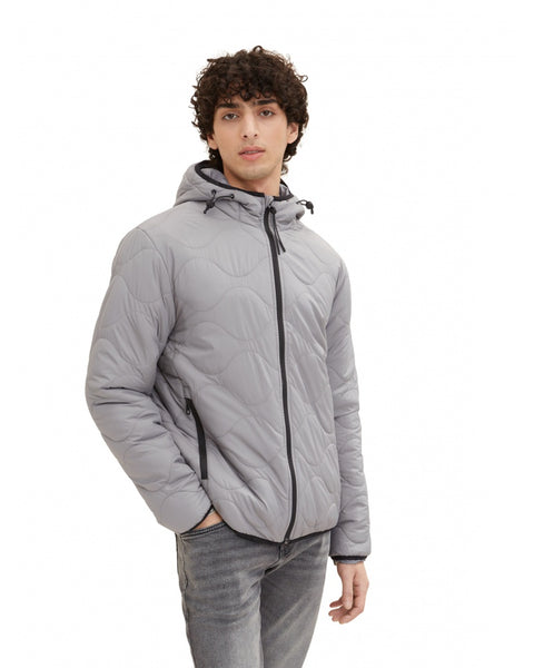 Tom Tailor Men's Gray Quilted Puffer Jacket |Tom Tailor In Lebanon
