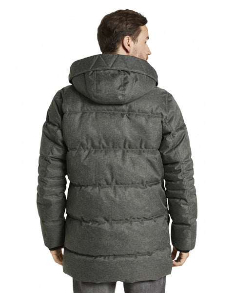 Tom Tailor Men's Gray Hooded Quilted Jacket |Tom Tailor In Lebanon