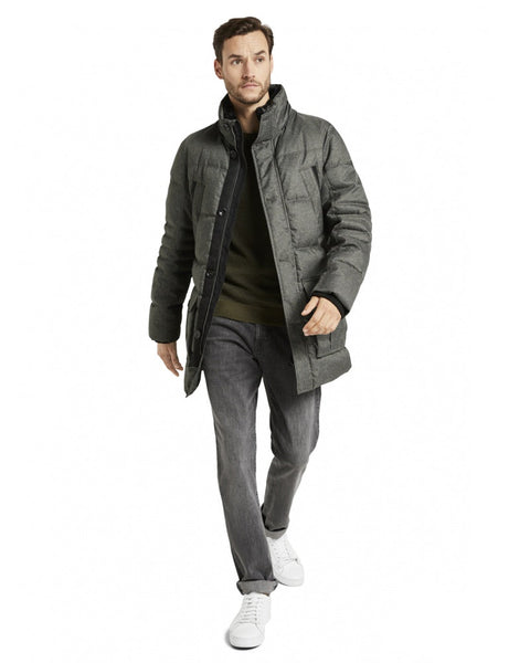 Tom Tailor Men's Gray Hooded Quilted Jacket |Tom Tailor In Lebanon