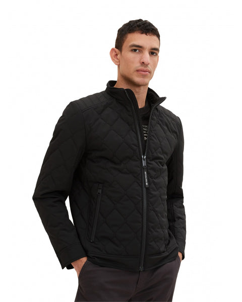 Tom Tailor Men's Black Stand Up Collar Jacket|Tom Tailor In Lebanon