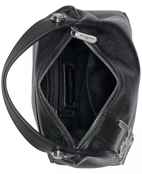 Karl Lagerfeld Women's Black Lunette Medium Leather Hand Bag | Karl Lagerfeld In Lebanon