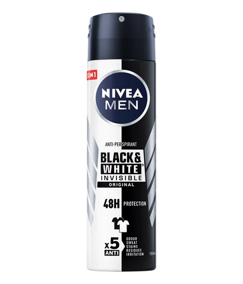Nivea Men Black & White Invisible Original Protection Spray Deo 150ml | Nivea In Lebanon