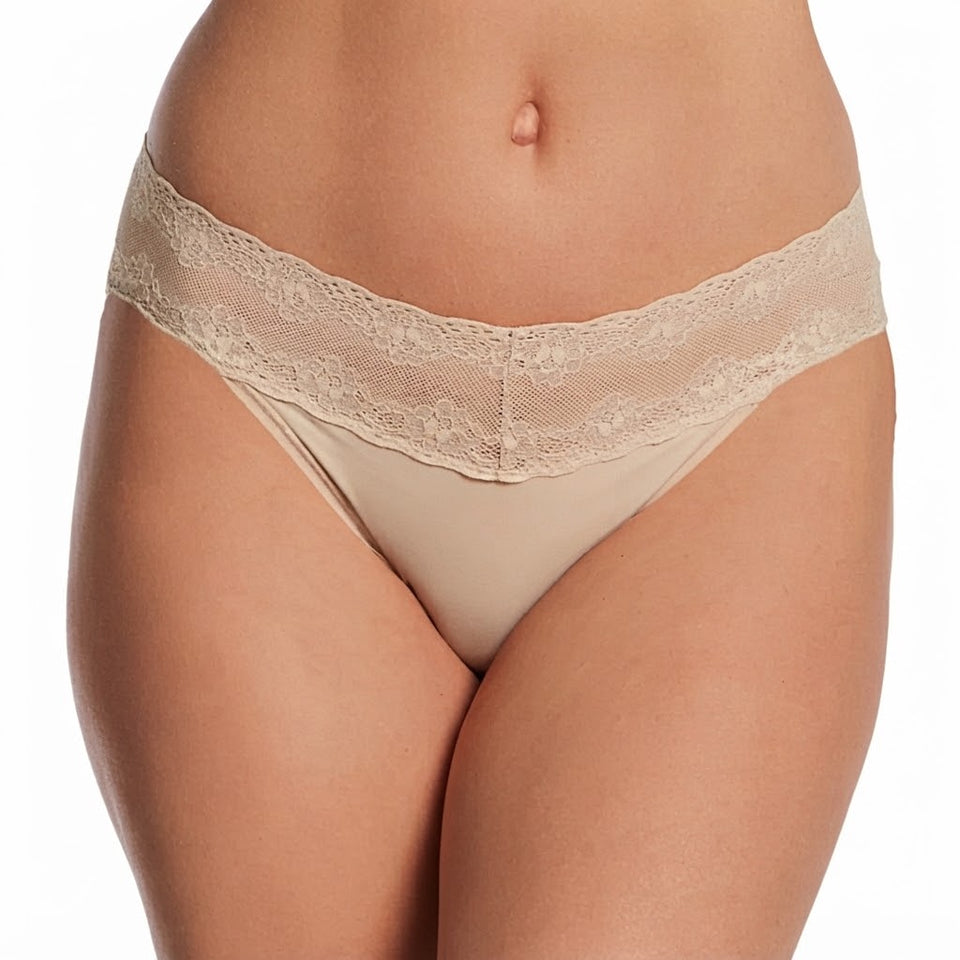 Natori Women's Beige Bliss Perfection Lace-Waist Briefs