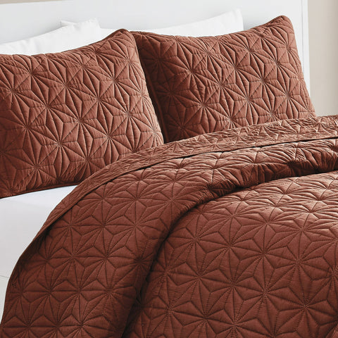 VCNY Home Kaleidoscope 3-Piece Orange Geometric Quilt Set ,King | VCNY Home In Lebanon