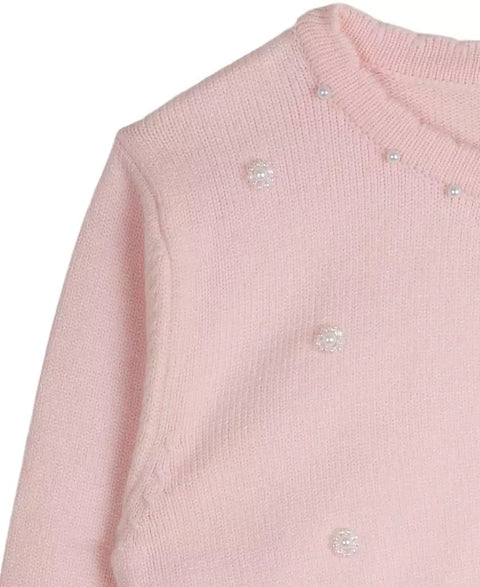 Rare Editions Girl's Blush Imitation-Pearl Cardigan | Rare Editions In Lebanon