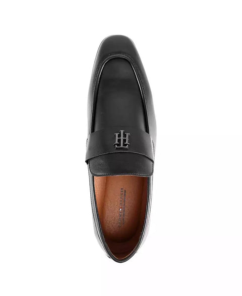 Tommy Hilfiger Men's Black Sawlin Logo Embellished Loafers | Tommy Hilfiger In Lebanon