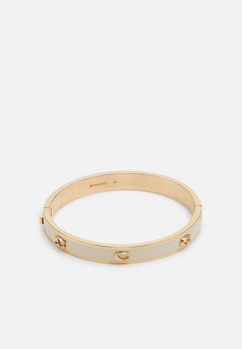 Coach Women's Gold & Beige Pegged H Hinge Bracelet | Coach In Lebanon