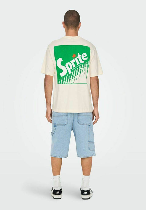Only & Sons Men's Antique White Sprite Crew Neck T-Shirt | Only & Sons In Lebanon