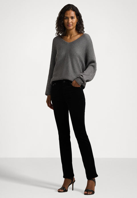 Lauren Ralph Lauren Women's Silver Metallic Rib Knit Dolman Sleeve Sweater|Lauren Ralph Lauren In Lebanon