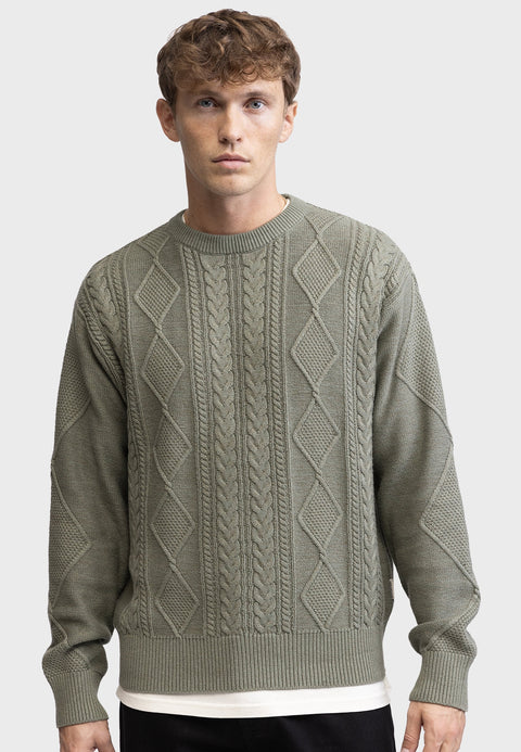 Redefined Rebel Men's Olive Green Elliot Boxy Fit Sweater | Redefined Rebel In Lebanon