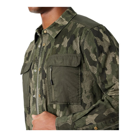 Bass Outdoor Men's Dark Green Camo Printed Shacket Jacket | Bass Outdoor In Lebanon