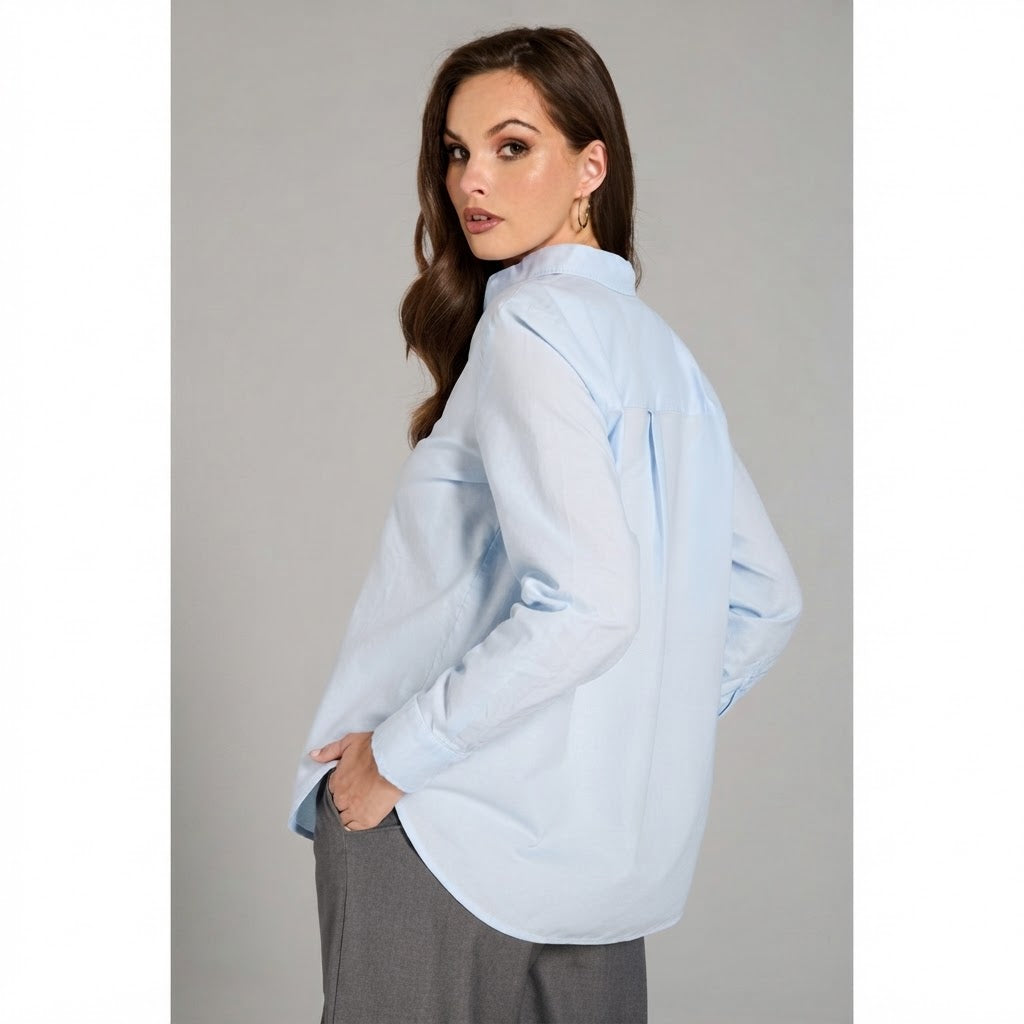 Sinsay Women's Light Blue Long Sleeve Shirt