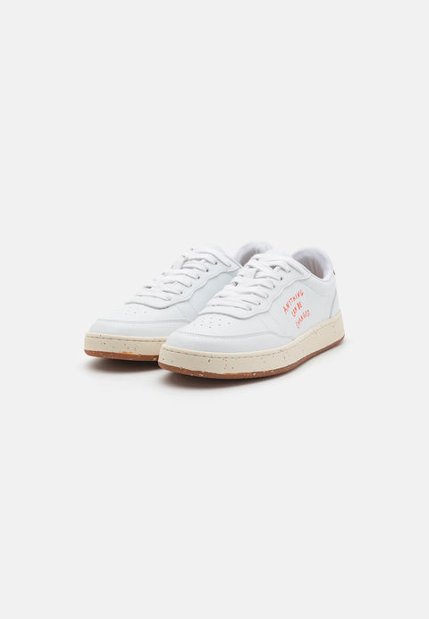 ACBS Women's White With Printed Orange Logo Sneakers | ACBS In Lebanon