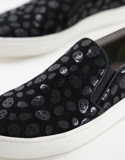 Bolongaro Trevor Women's Black Synthetic Embossed Skull Slip On Sneakers |Bolongaro Trevor In Lebanon