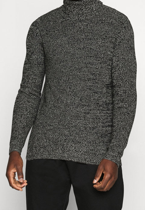 Redefined Rebel Men's Black Heather Knit Turtle Neck Sweater | Redefined Rebel In Lebanon