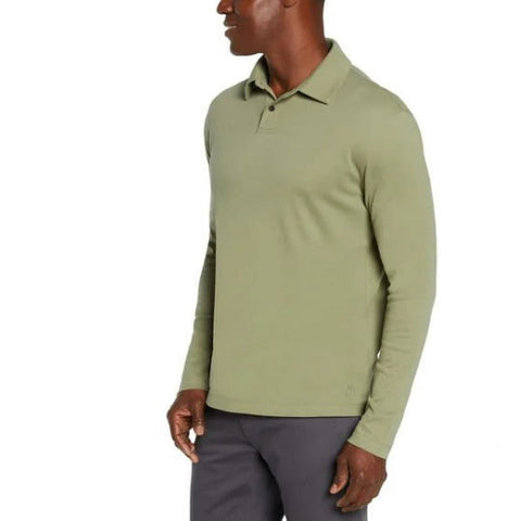 Banana Republic Men's Khaki Green Luxe Polo Neck Long Sleeves Blouse | Banana Republic In Lebanon