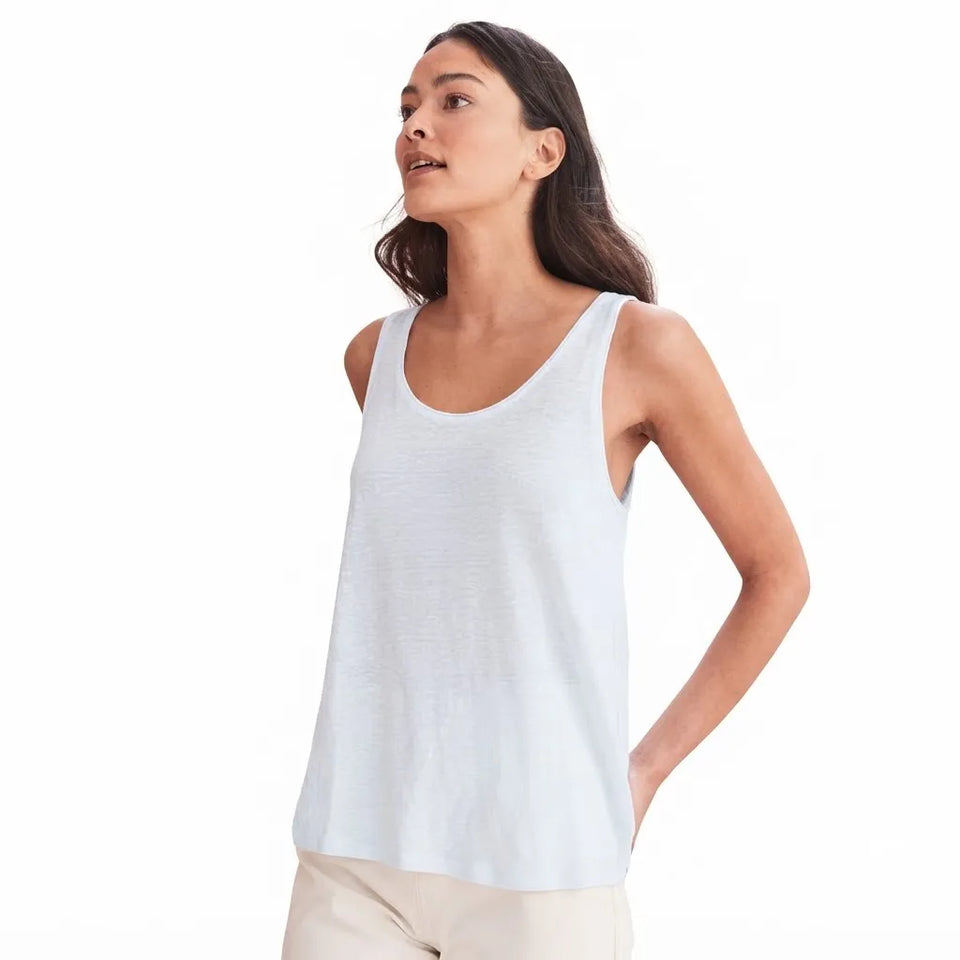 Eileen Fisher Women's White Organic Linen Sleeveless Tank Top