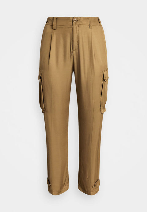 Lauren Ralph Lauren Women's Tan Twill Cargo Ankle Cargo Trousers Pant | Lauren Ralph Lauren In Lebanon