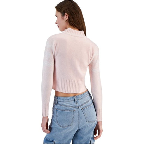 Planet Heart Women's Light Pink Full-Zip Sweater | Planet Heart In Lebanon