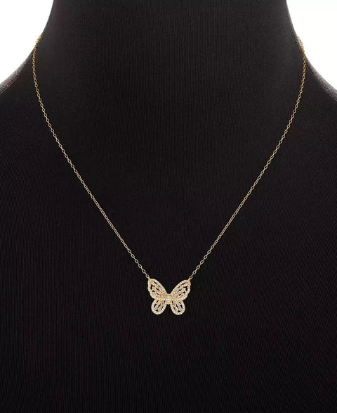 Holiday Lane Women's Gold Butterfly Pendant Necklace in 18k Gold-Plated Sterling Silver | Holiday Lane In Lebanon