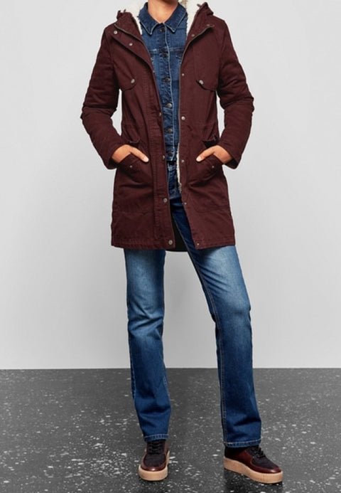 Q/S Women's Plum Hooded Jacket |Q/S In Lebanon