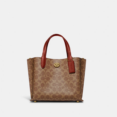 Coach Women's Tan Caramel Willow Tote 24 In Signature Canvas Tote | Coach In Lebanon